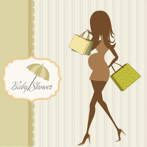 Cartão de anúncio do bebê grávida — Vetor de Stock