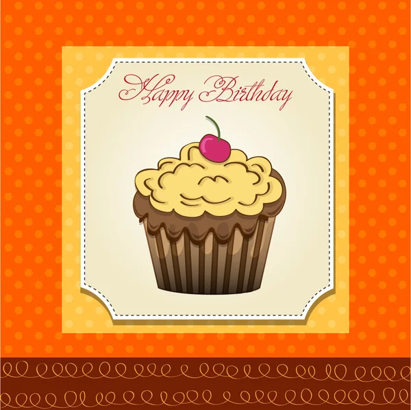 Feliz cumpleaños cupcakes — Vector de stock