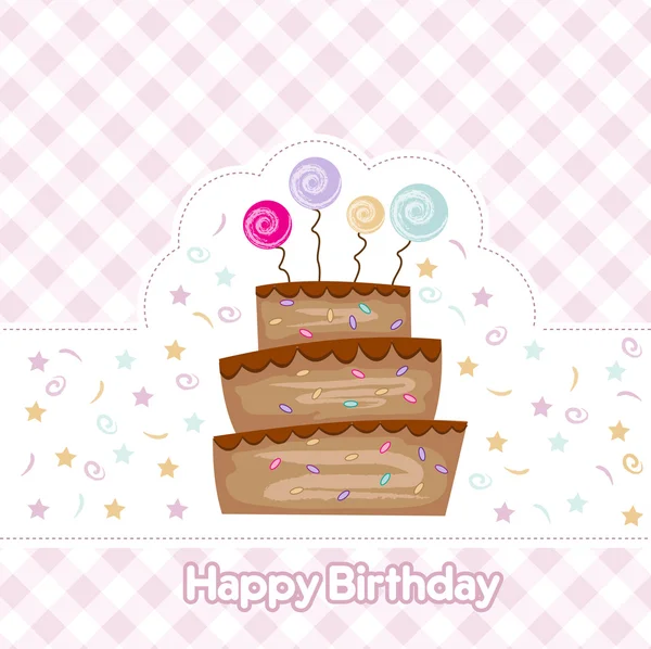 Pastel de cumpleaños — Vector de stock