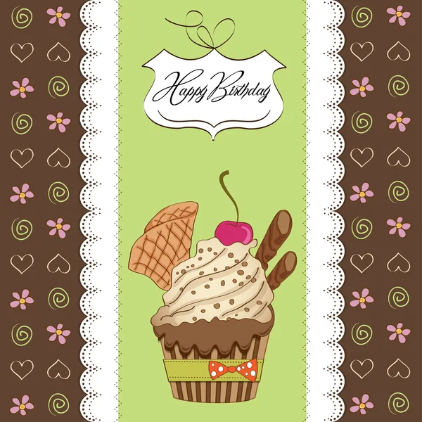 Feliz cumpleaños cupcakes — Archivo Imágenes Vectoriales