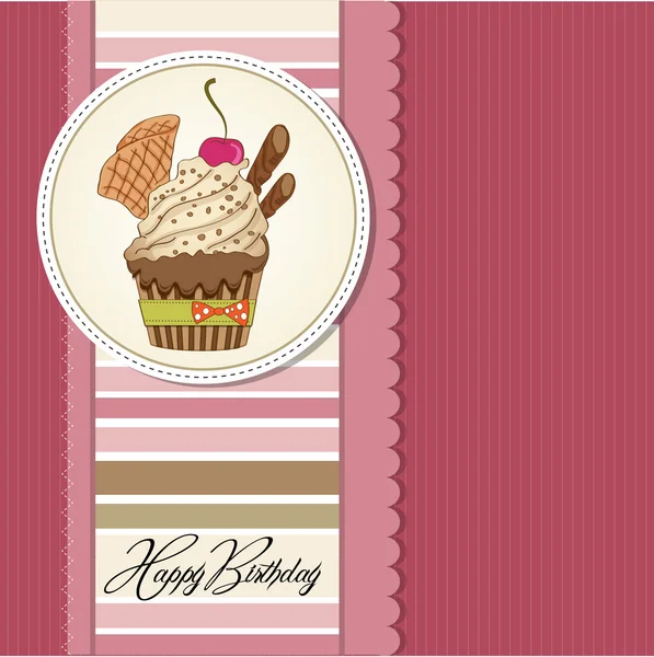 Joyeux cupcakes d'anniversaire — Image vectorielle