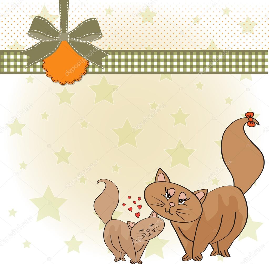 Anne ile yavru kedi — Stok Vektör © ClaudiaBalasoiu 38801603