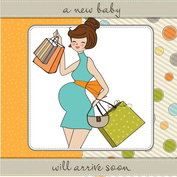 Baby shower zaproszenia z ciąży — Wektor stockowy