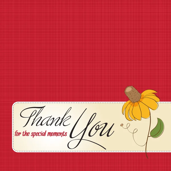 Thank you greeting card with flower — Stock Vector