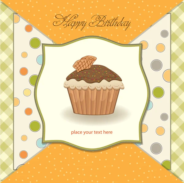 Feliz cumpleaños cupcakes — Vector de stock