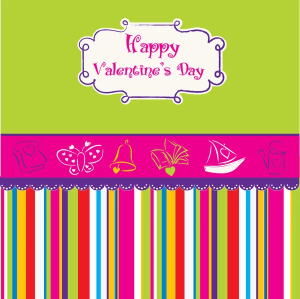 Vintage valentine's day card — Stock Vector