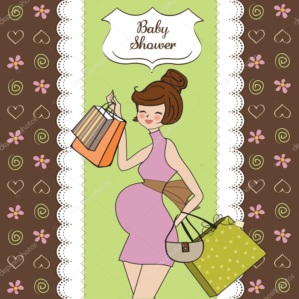 Baby shower invitation with pregnant