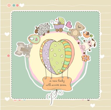 Duş kart ile hayvan ve oyuncaklar