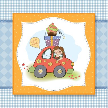 küçük kız ile kart