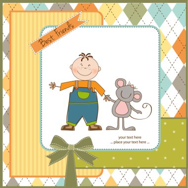 çocuk onun yakın arkadaşlarım ile yürüyor