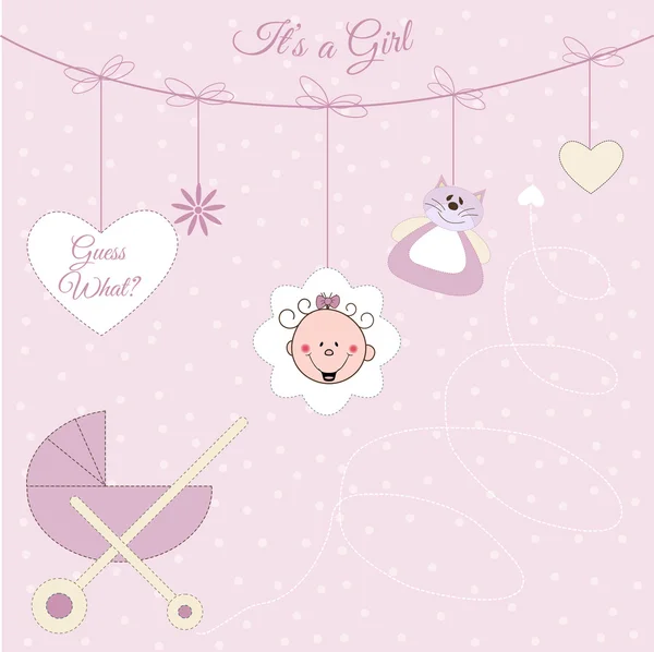 Baby girl announcement — Stock Vector