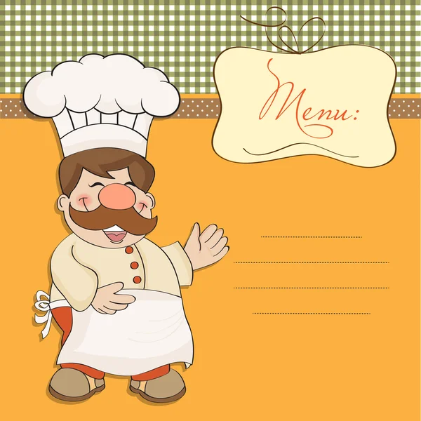 Chef e menu — Vetor de Stock