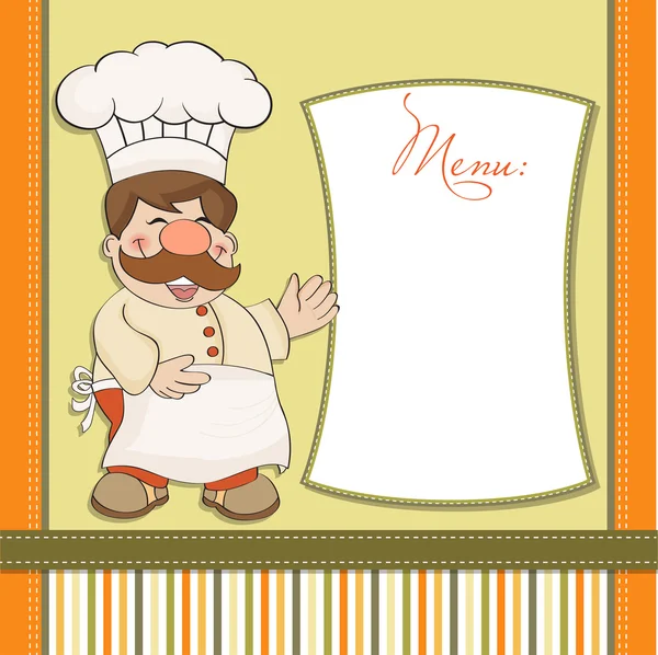 Chef and Menu — Stock Vector