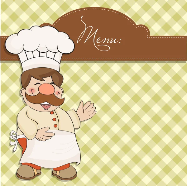 Chef e menu — Vetor de Stock