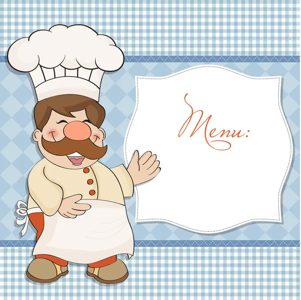 Šéfkuchař a menu — Stockový vektor
