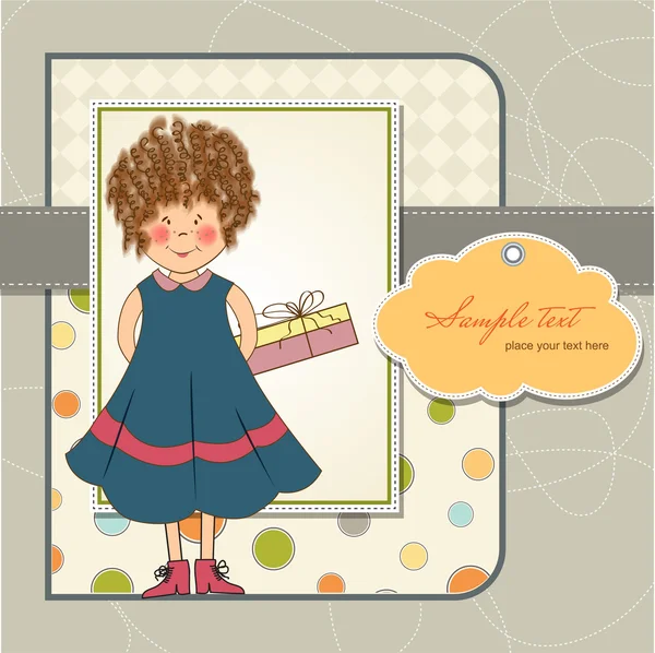 Girl with gift — Stock Vector