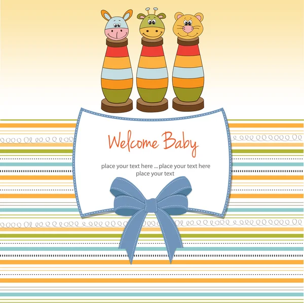 Baby shower card with toys — Stock Vector