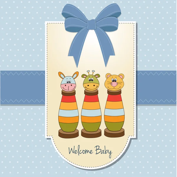 Baby shower card z zabawkami — Wektor stockowy