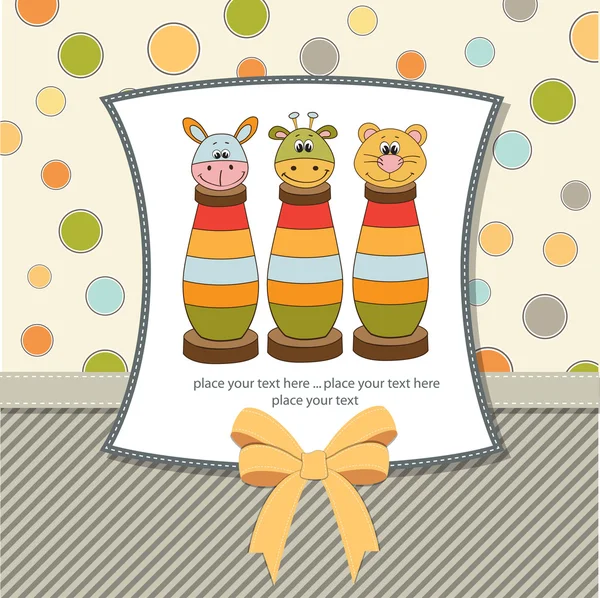 Baby shower card z zabawkami — Wektor stockowy