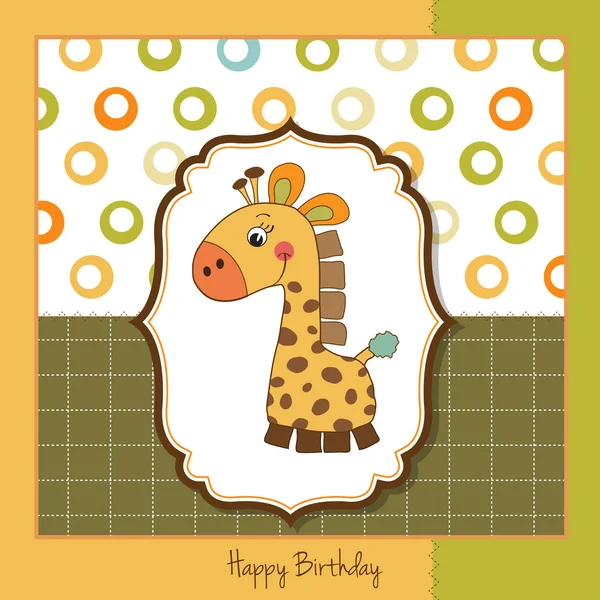 Cartão com girafa — Vetor de Stock
