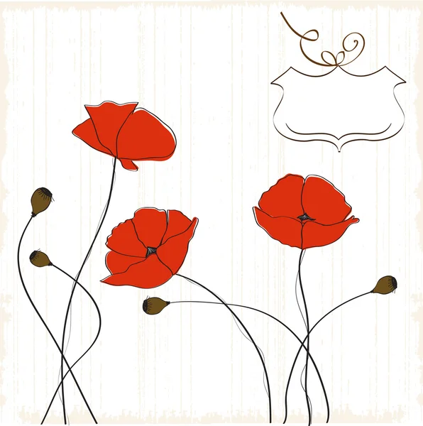 Coquelicots fond floral — Image vectorielle