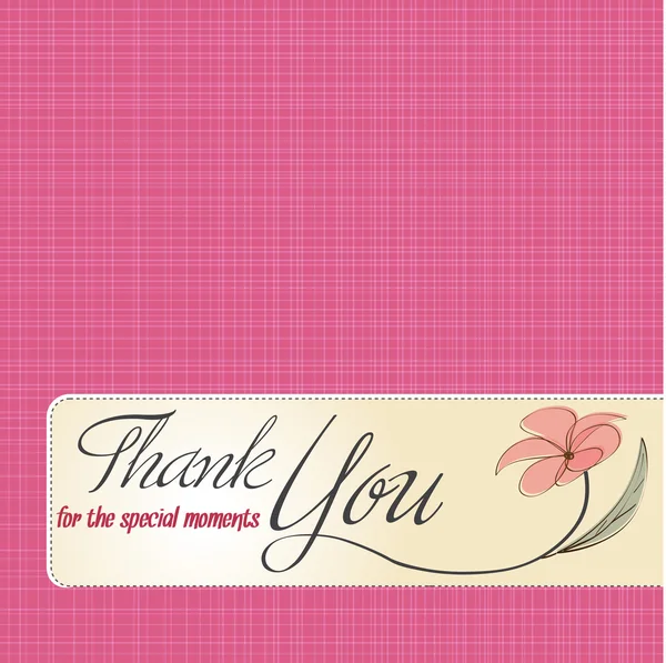 Köszönöm üdvözlő kártya virággal — Stock Vector