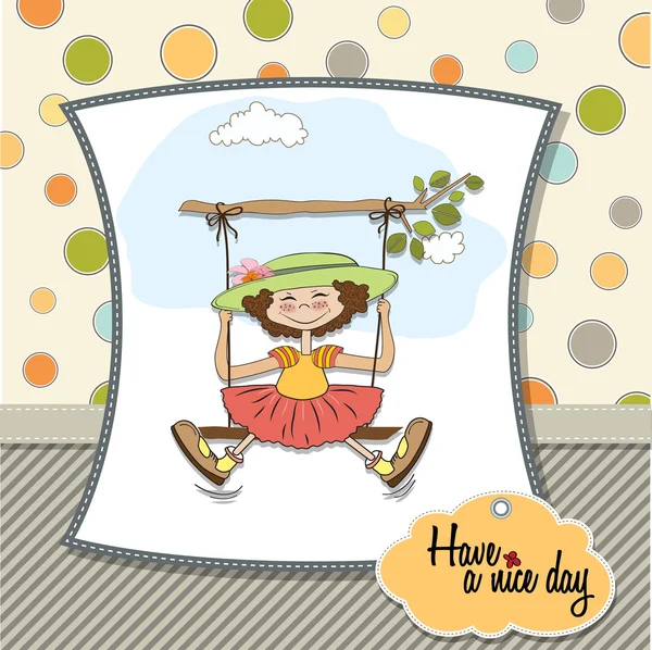 Girl standing with her head hanging down — Stock Vector