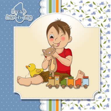 küçük çocuk oyuncakları ile oynarken