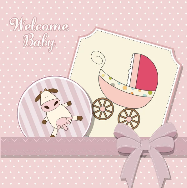 Baby girl announcement card — Stock Vector