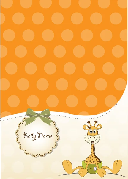 Μωρό ντους κάρτα με μωρό καμηλοπάρδαλη — Διανυσματικό Αρχείο