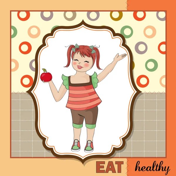 Υγιεινά τρόφιμα κορίτσι — Διανυσματικό Αρχείο