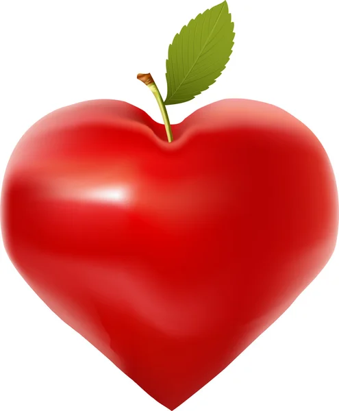 Corazón de manzana — Vector de stock