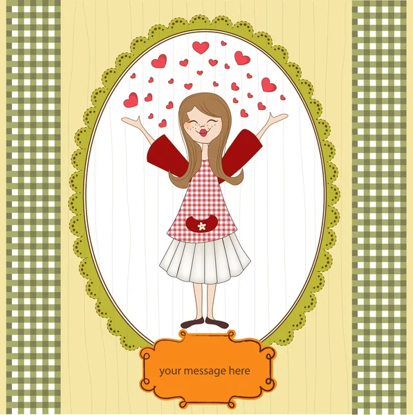 Linda chica enamorada — Vector de stock