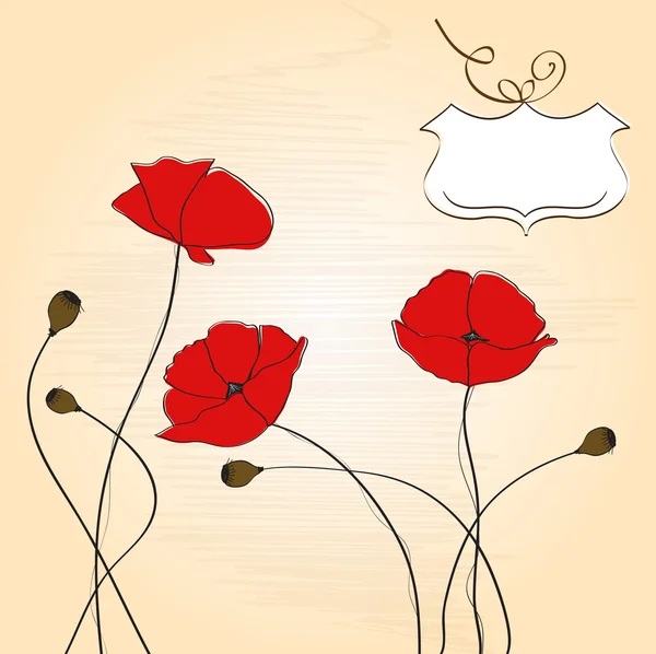 Coquelicots fond floral — Image vectorielle