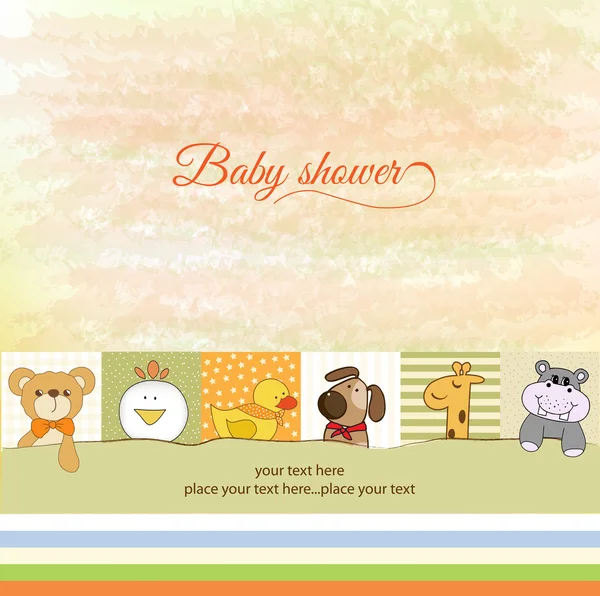 Carte d'annonce de douche bébé — Image vectorielle