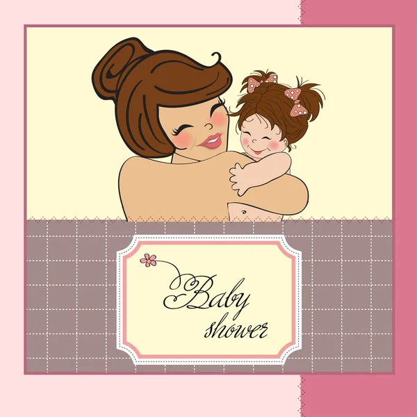 Mother holding a new baby girl — Stock Vector