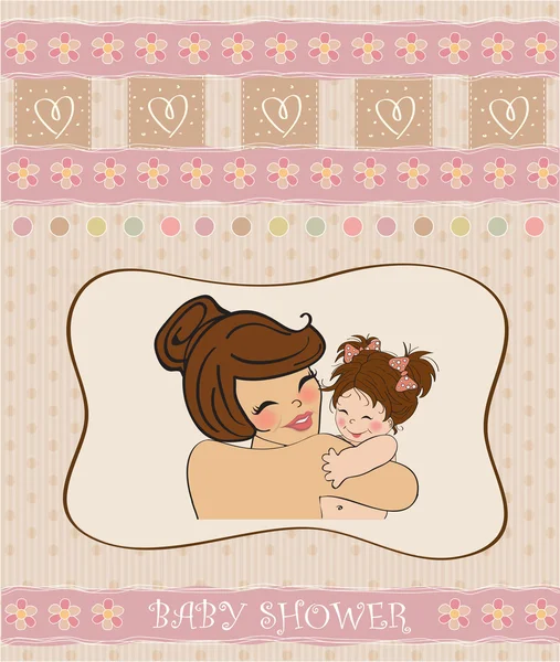 Mother holding a new baby girl — Stock Vector