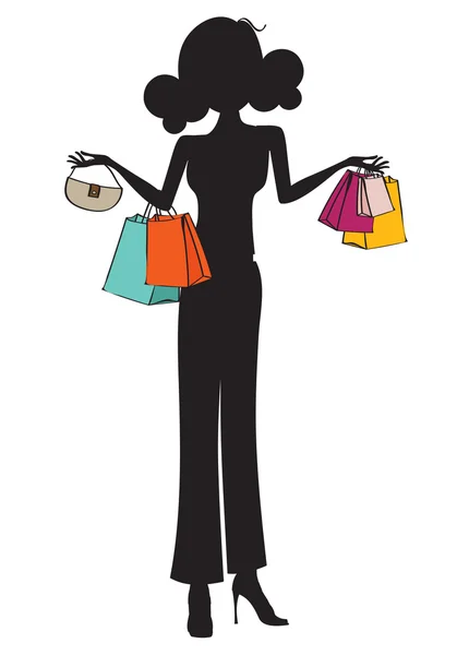 Mujer en las compras — Archivo Imágenes Vectoriales