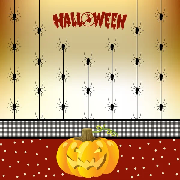 Carte Halloween avec araignées — Image vectorielle