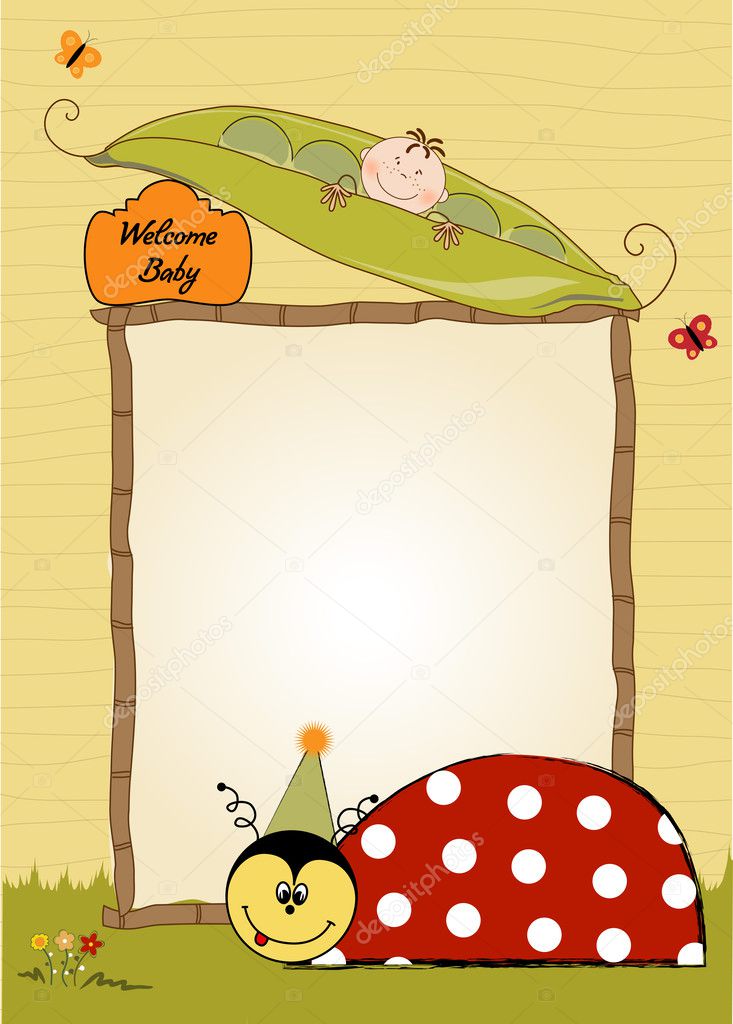 Happy birthday card with ladybug