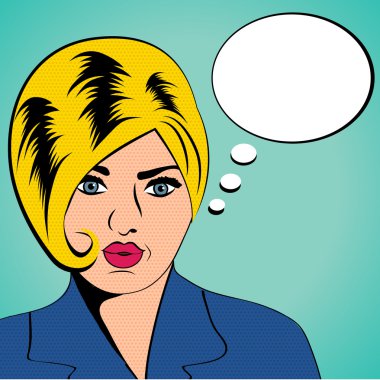 Cute retro kadın çizgi roman tarzı