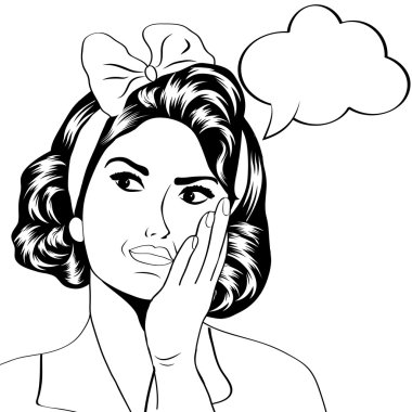 Cute retro kadın çizgi roman tarzı