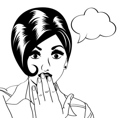 Cute retro kadın çizgi roman tarzı