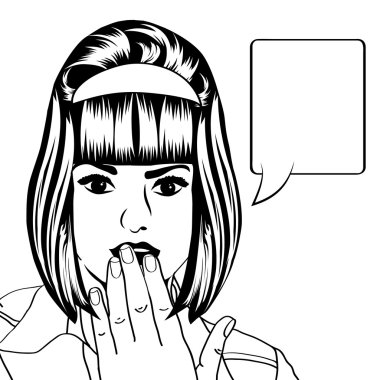 Cute retro kadın çizgi roman tarzı