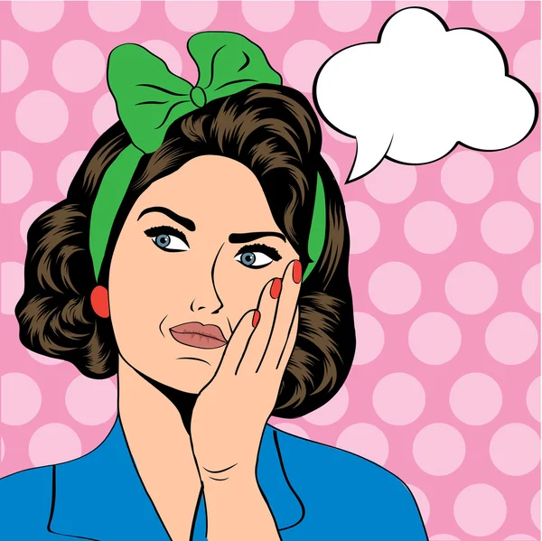 Cute retro kadın çizgi roman tarzı