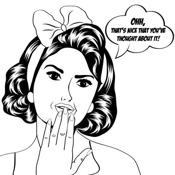 Cute retro kadın çizgi roman tarzı