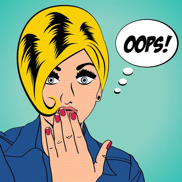 Cute retro kadın çizgi roman tarzı