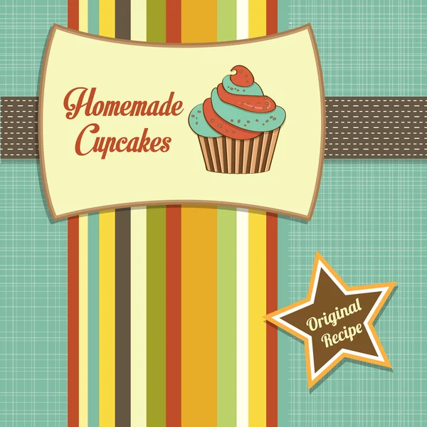 Cartel de cupcakes caseros vintage — Vector de stock