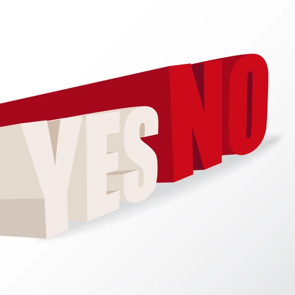 The words "yes" and "no", conceptual illustration for a decisio — Stock Vector
