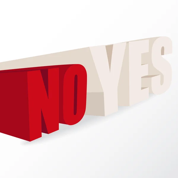 The words "yes" and "no", conceptual illustration for a decisio — Stock Vector